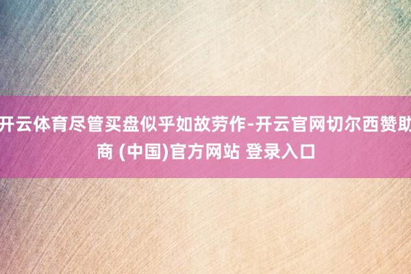 开云体育尽管买盘似乎如故劳作-开云官网切尔西赞助商 (中国)官方网站 登录入口