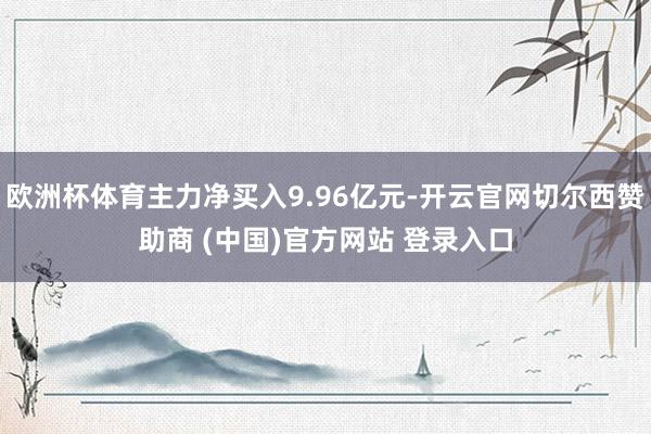 欧洲杯体育主力净买入9.96亿元-开云官网切尔西赞助商 (中国)官方网站 登录入口