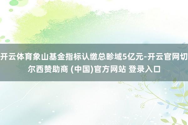 开云体育象山基金指标认缴总畛域5亿元-开云官网切尔西赞助商 (中国)官方网站 登录入口