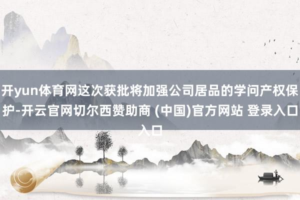 开yun体育网这次获批将加强公司居品的学问产权保护-开云官网切尔西赞助商 (中国)官方网站 登录入口