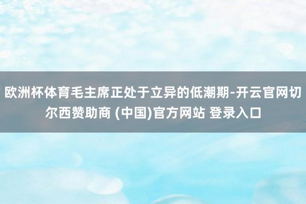 欧洲杯体育毛主席正处于立异的低潮期-开云官网切尔西赞助商 (中国)官方网站 登录入口