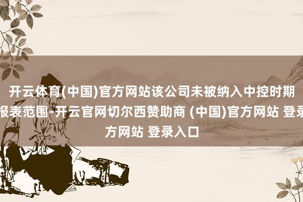 开云体育(中国)官方网站该公司未被纳入中控时期吞并报表范围-开云官网切尔西赞助商 (中国)官方网站 登录入口